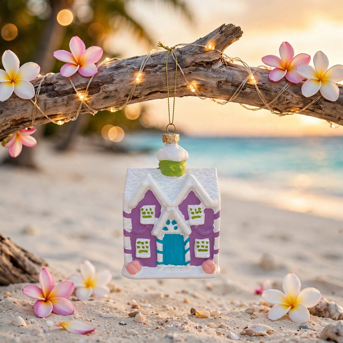 Pastel Gingerbread House Christmas Ornament