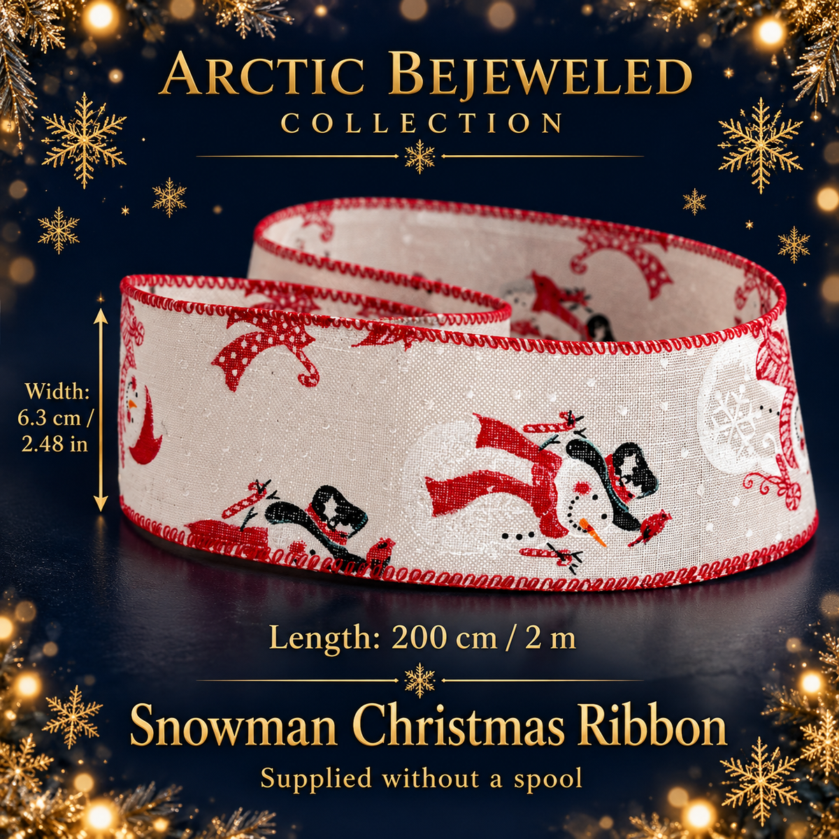 Snowman Christmas Ribbon – 2 m