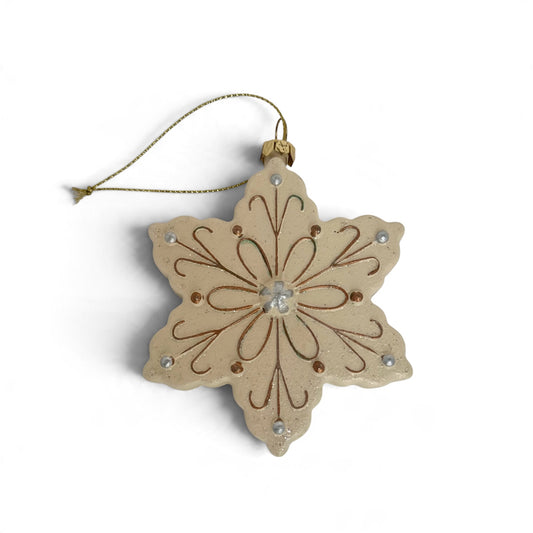 Ivory Snowflake Christmas Ornament