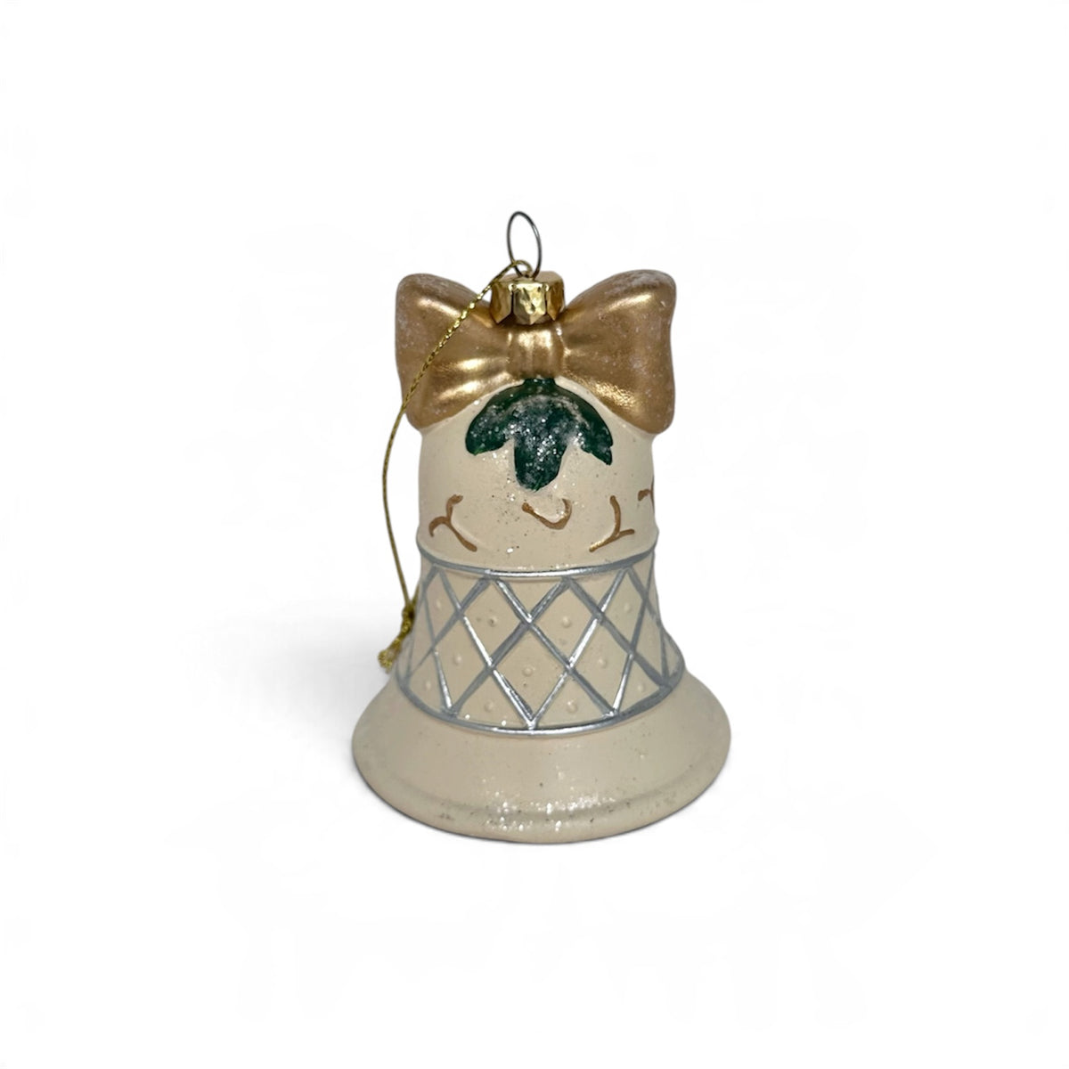 Ivory & Gold Bell Christmas Ornament