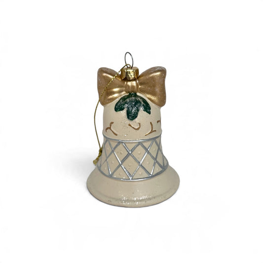 Ivory & Gold Bell Christmas Ornament