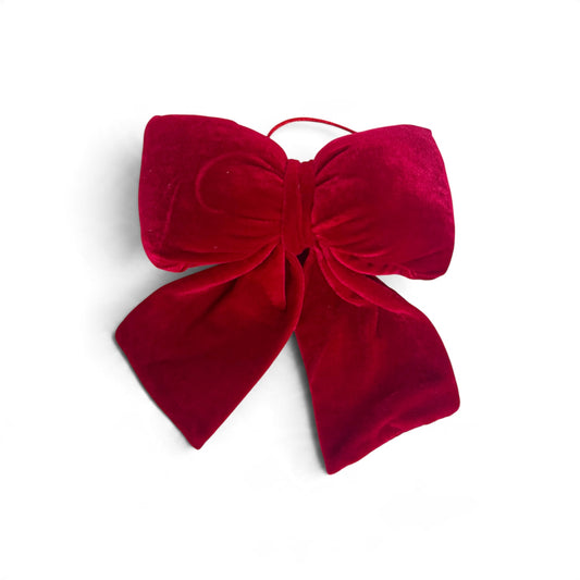 Large Red Velvet Christmas Bow Ornament – 20 cm
