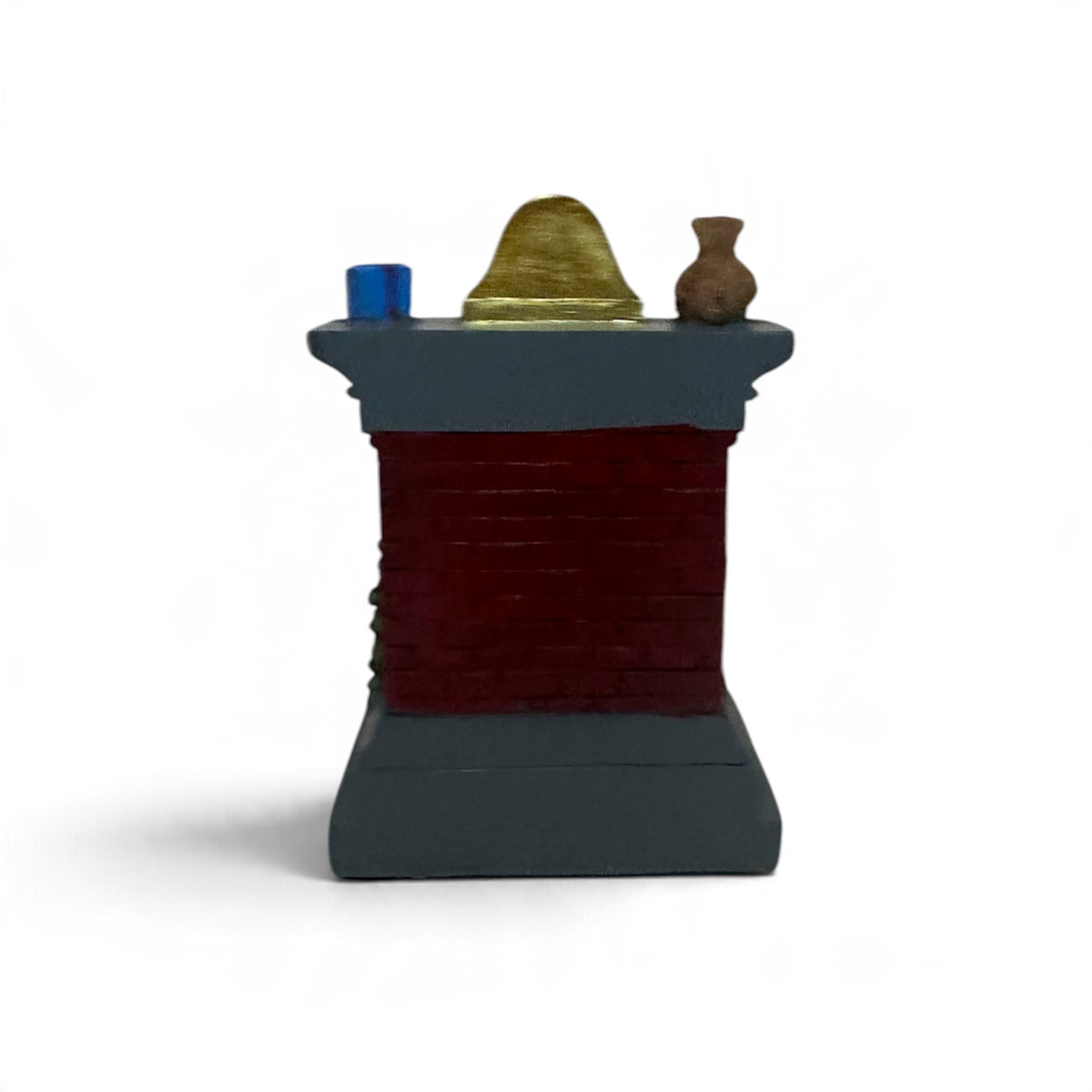 Light-Up Ceramic Santa Fireplace with Flickering Fire