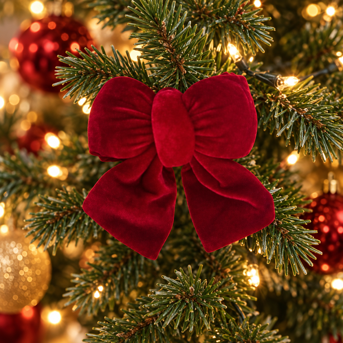 Red Velvet Christmas Bow Ornament