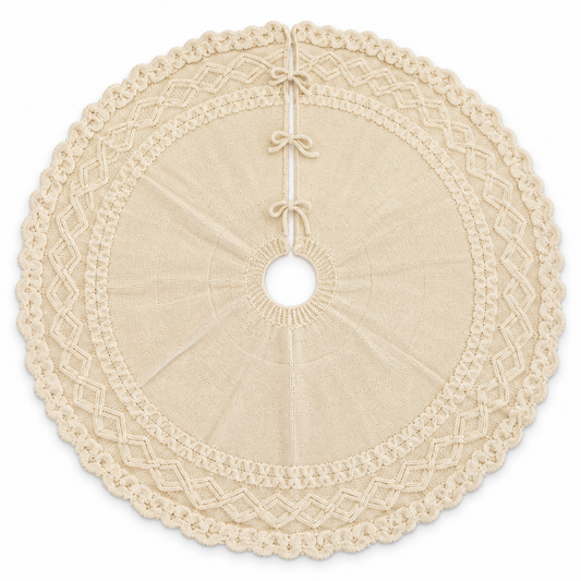 Ivory Knit Christmas Tree Skirt – 48 Inches