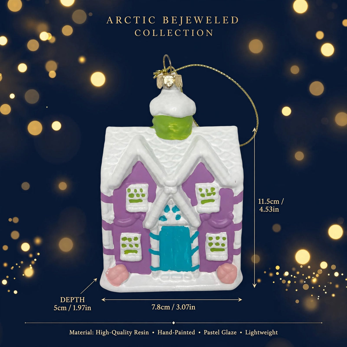Pastel Gingerbread House Christmas Ornament