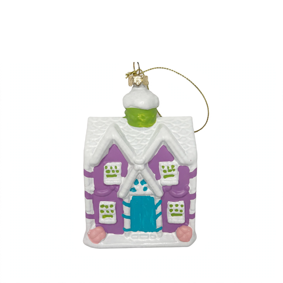 Pastel Gingerbread House Christmas Ornament
