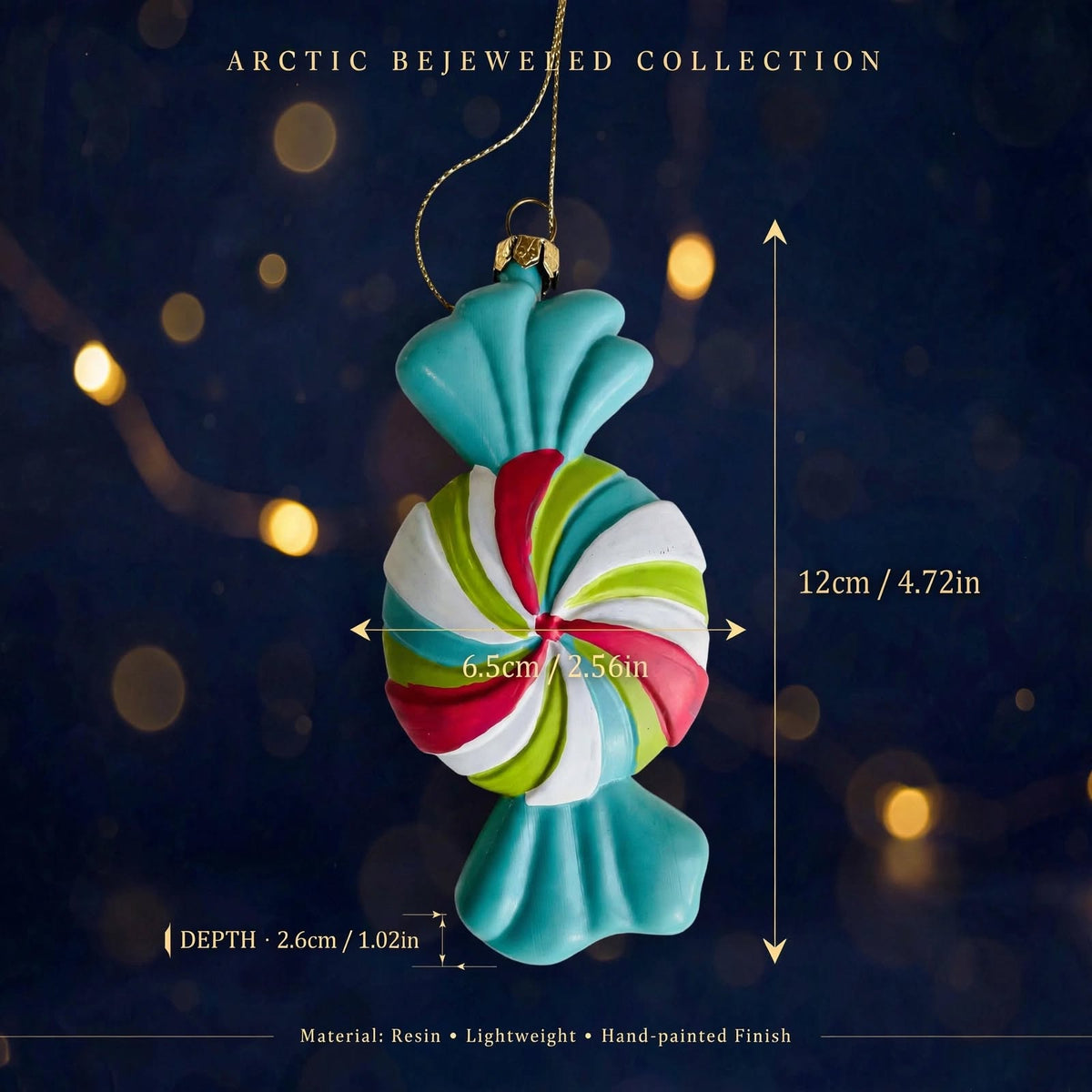 Pastel Swirl Candy Christmas Ornament