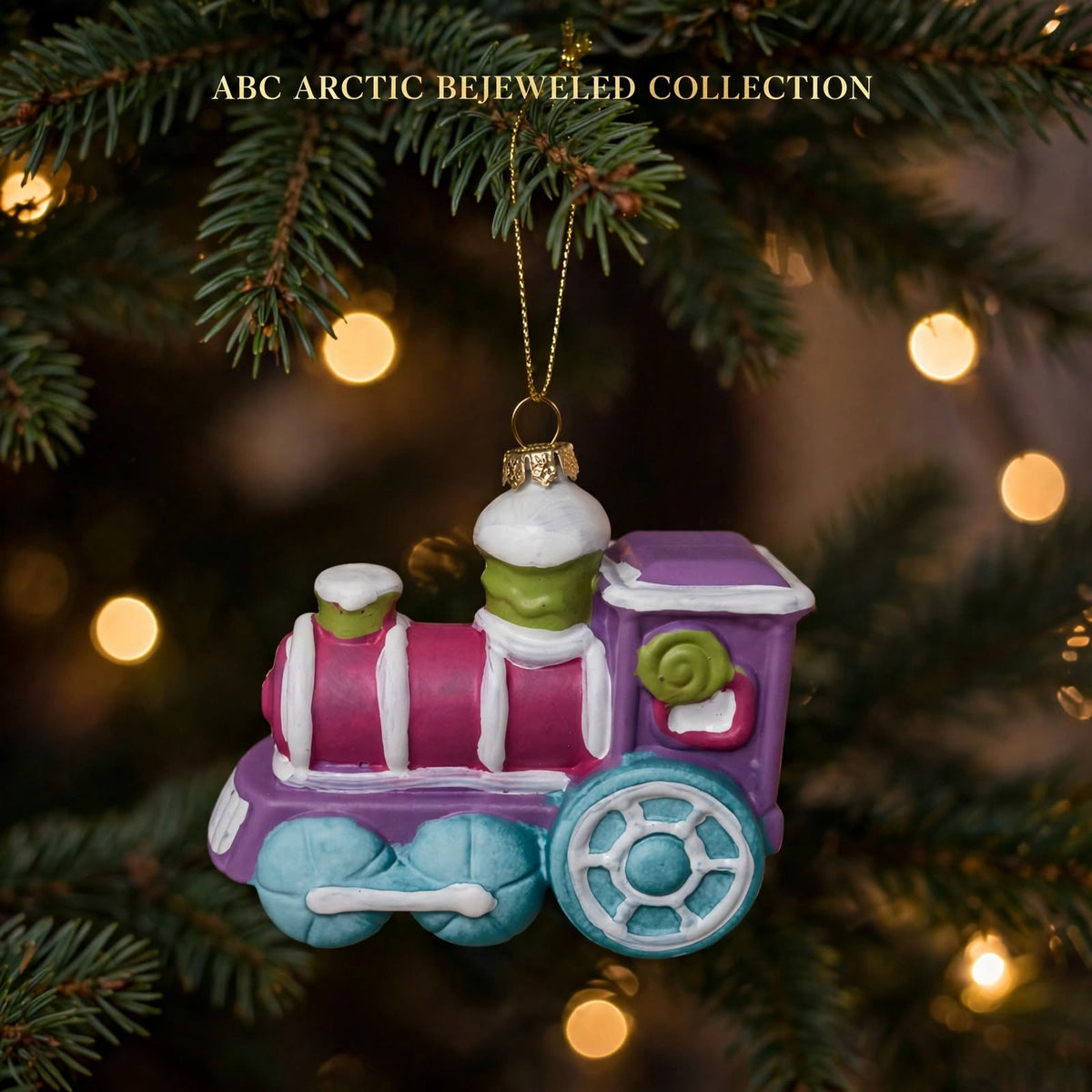 Pastel Christmas Train Ornament
