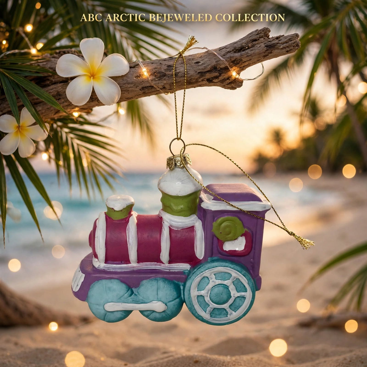 Pastel Christmas Train Ornament
