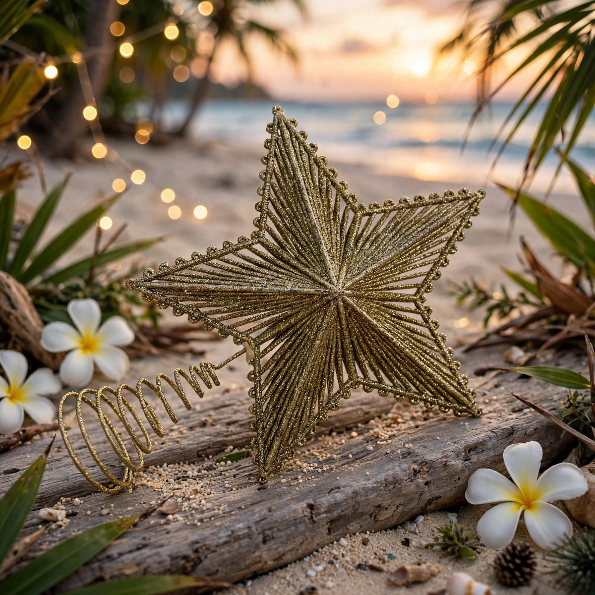 Gold Glitter Star Tree Topper
