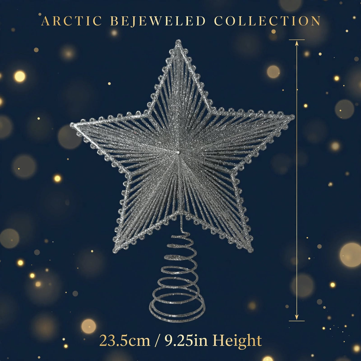 Silver Glitter Star Tree Topper