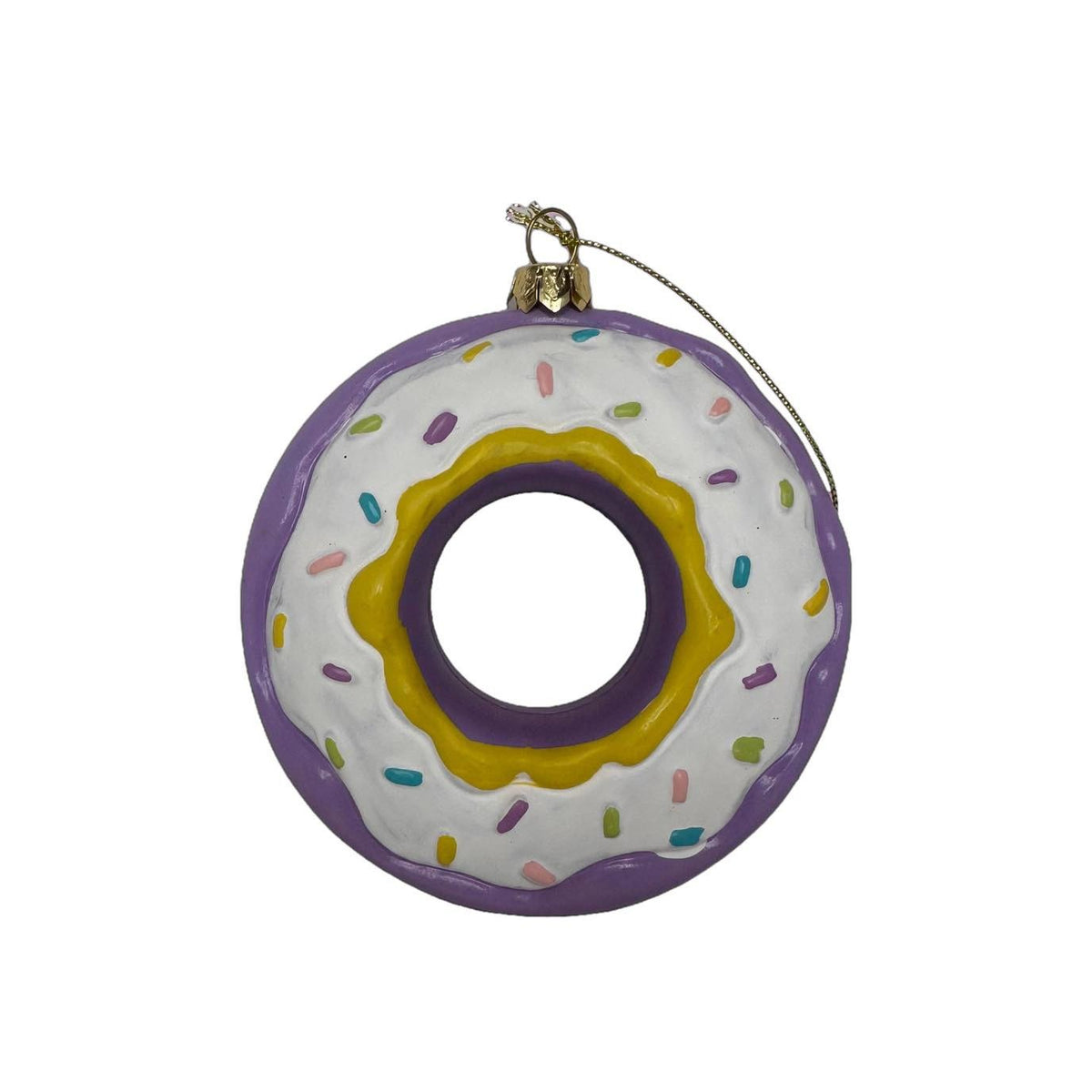 Purple Frosted Donut Christmas Ornament