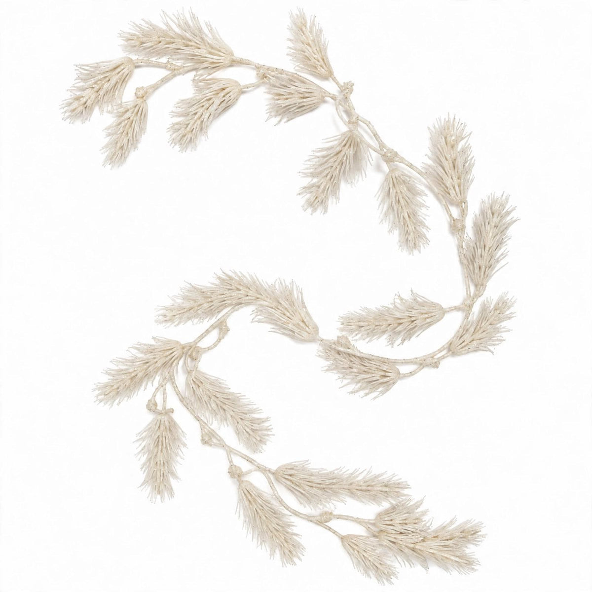 Warm Ivory Pine Needle Christmas Garland – 180cm
