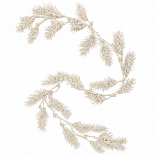 Warm Ivory Pine Needle Christmas Garland – 180cm