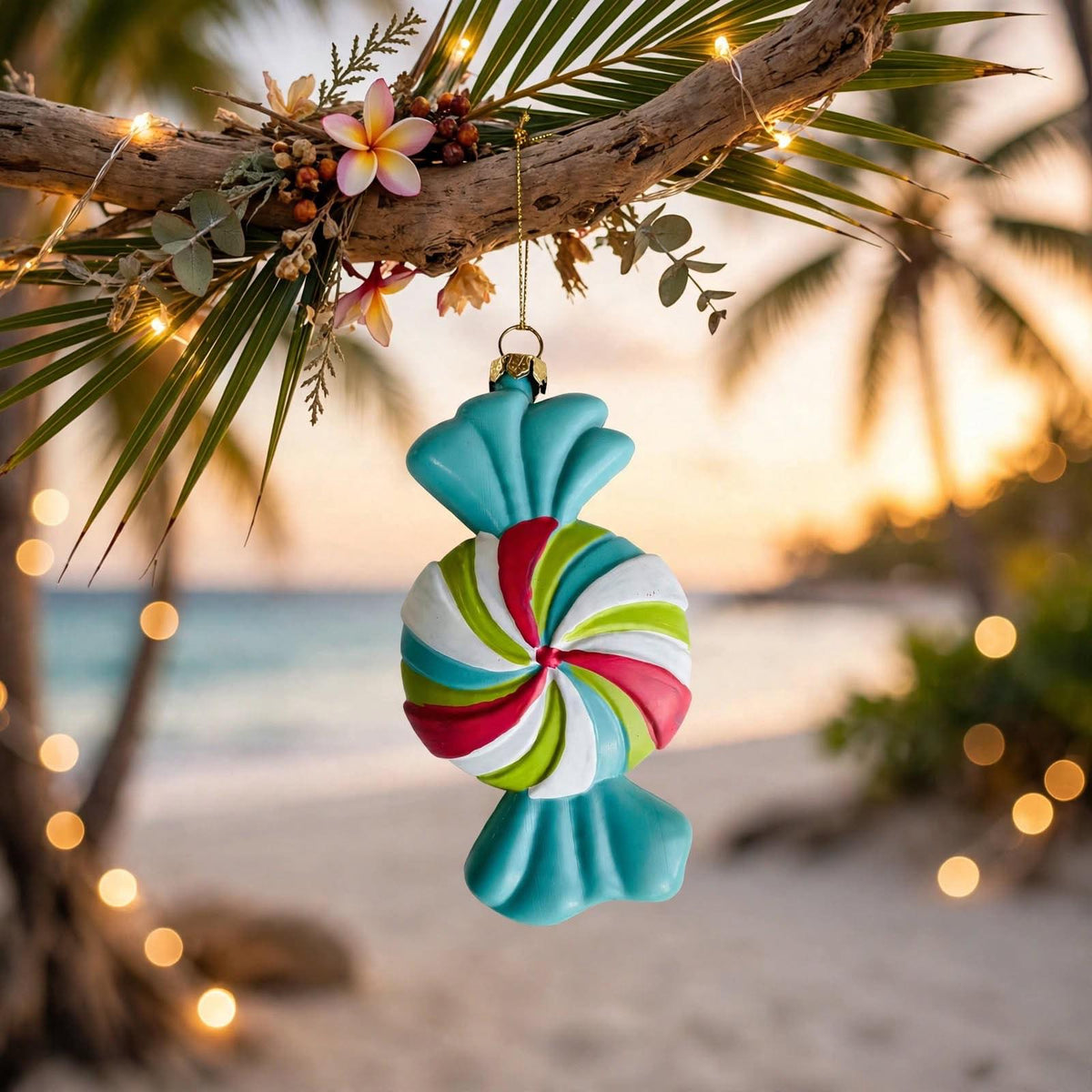 Pastel Swirl Candy Christmas Ornament