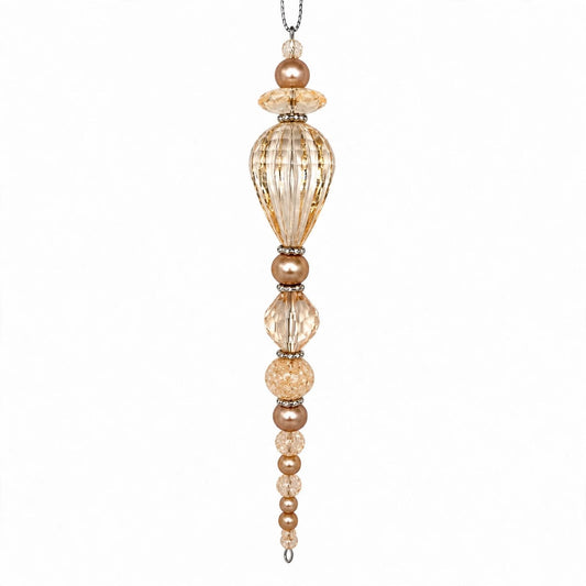 Champagne Beaded Icicle Christmas Ornament