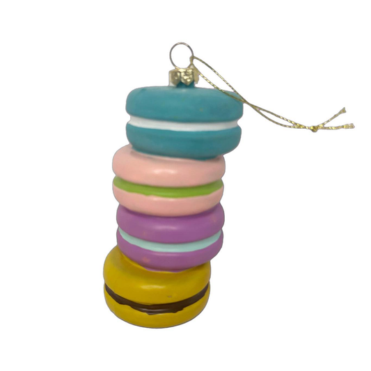 Pastel Macaron Stack Christmas Ornament